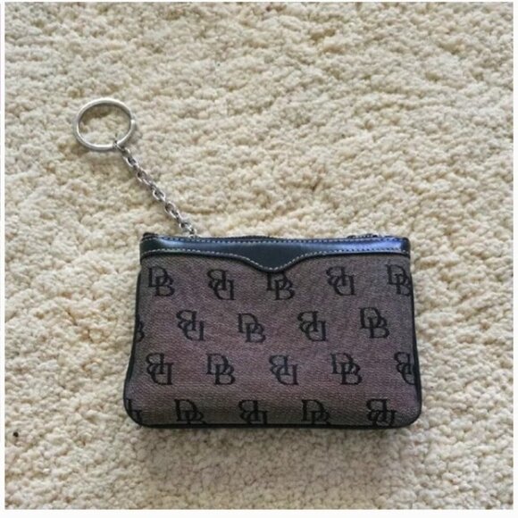 EUC DOONEY 🦆&🦆BOURKE BLACK & GRAY MONOGRAM KEYCHSRM WALLET - Picture 1 of 2